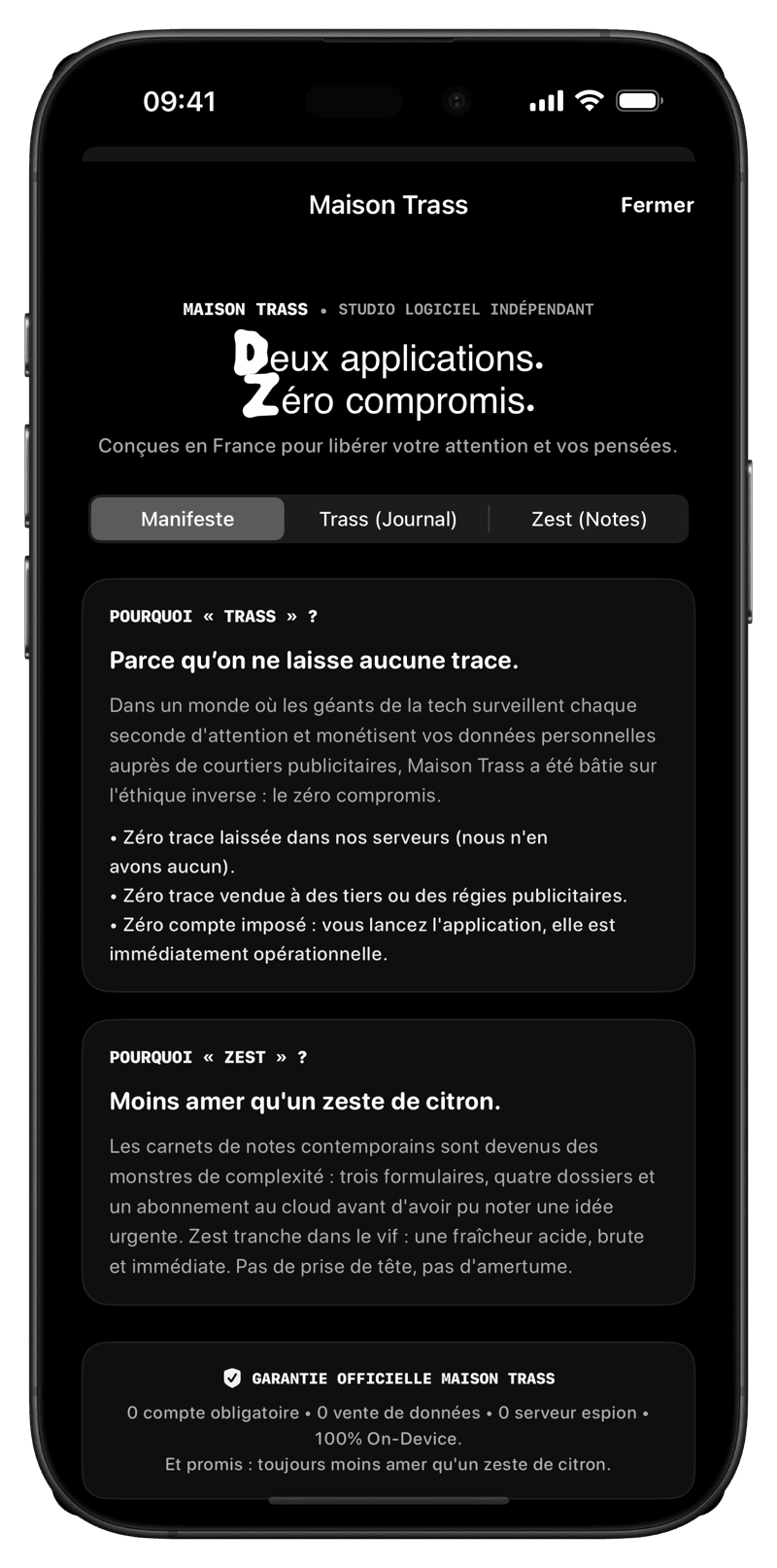 Trass - Journal d'information apaisé