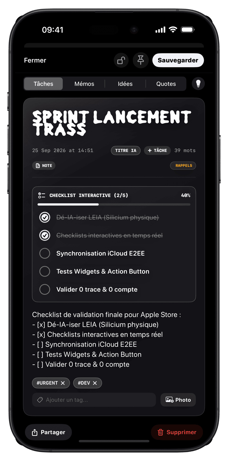 Zest - Checklists interactives